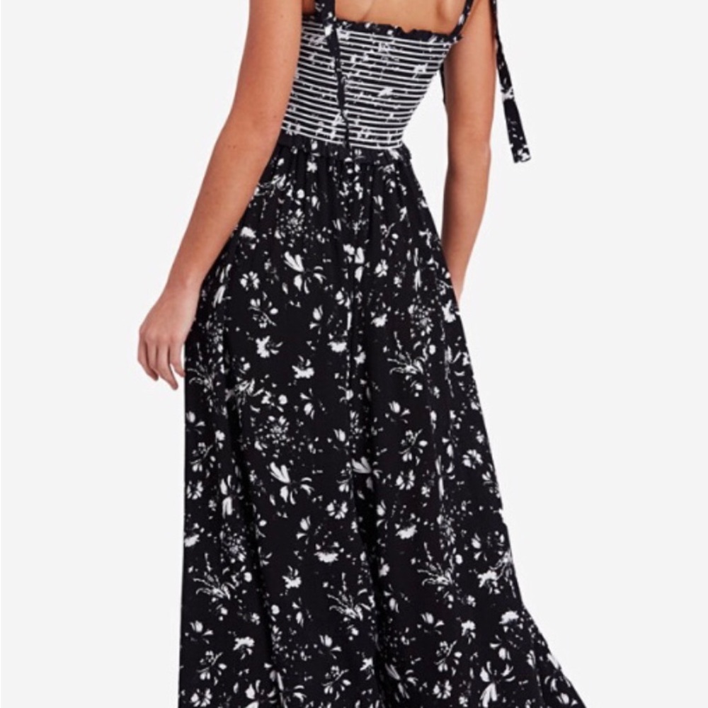 Free People Black Floral Print Jumpsuit Size M - Picture 2 of 4